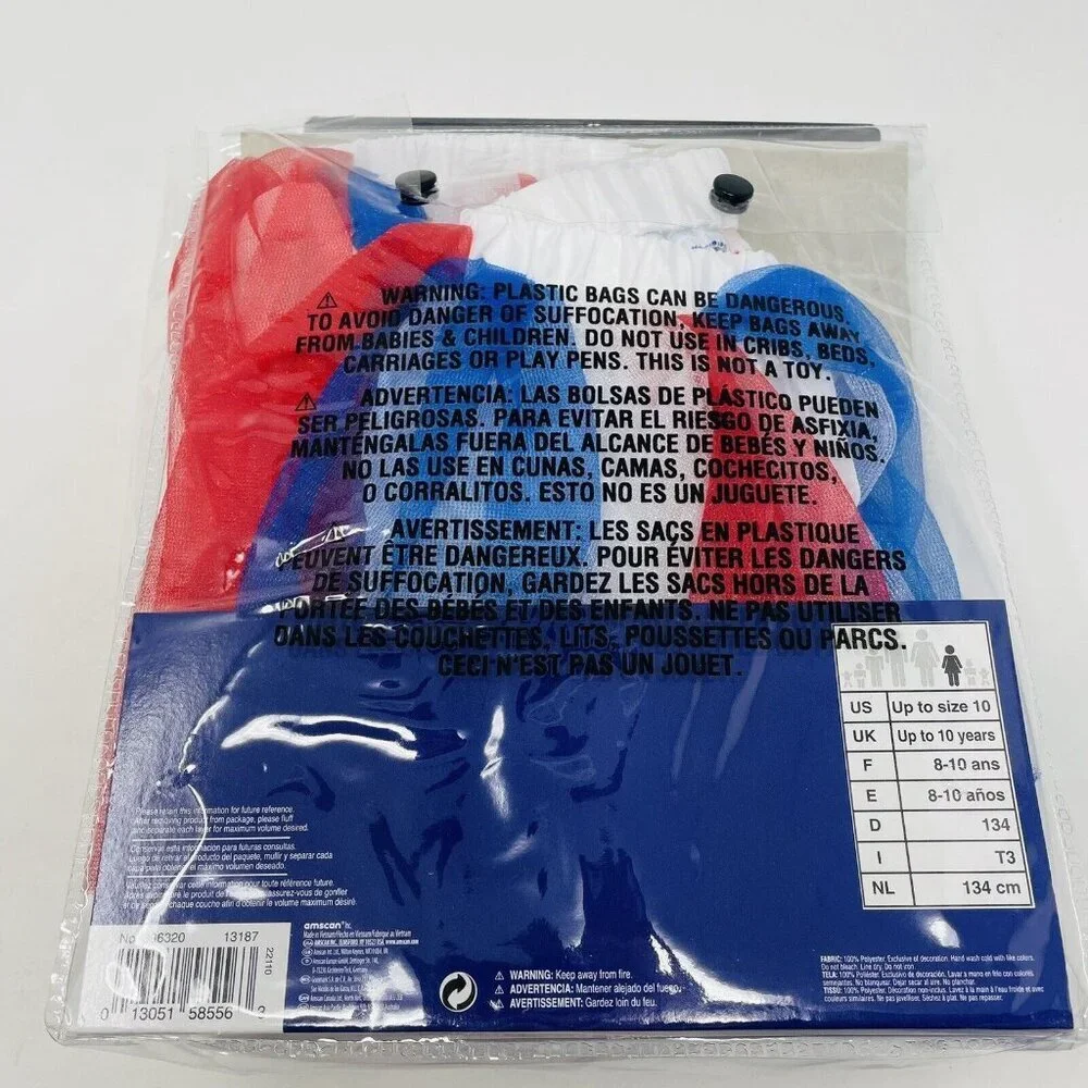 Child Size‎ S/M Patriotic Red White Blue Americana Mesh Tutu Play Halloween 410